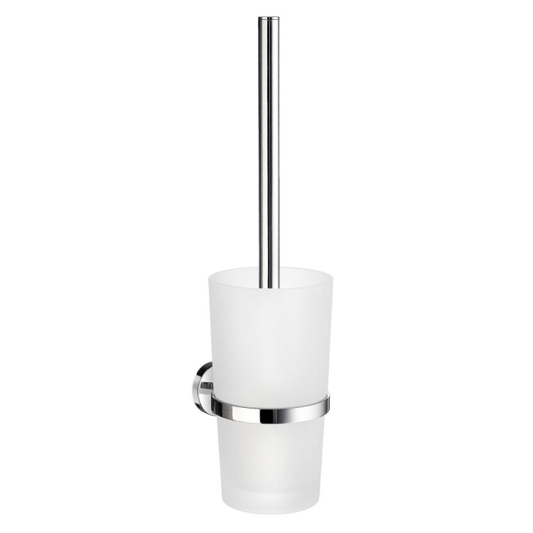 Smedbo Home Polished Chrome Toilet Brush with Glass Container
