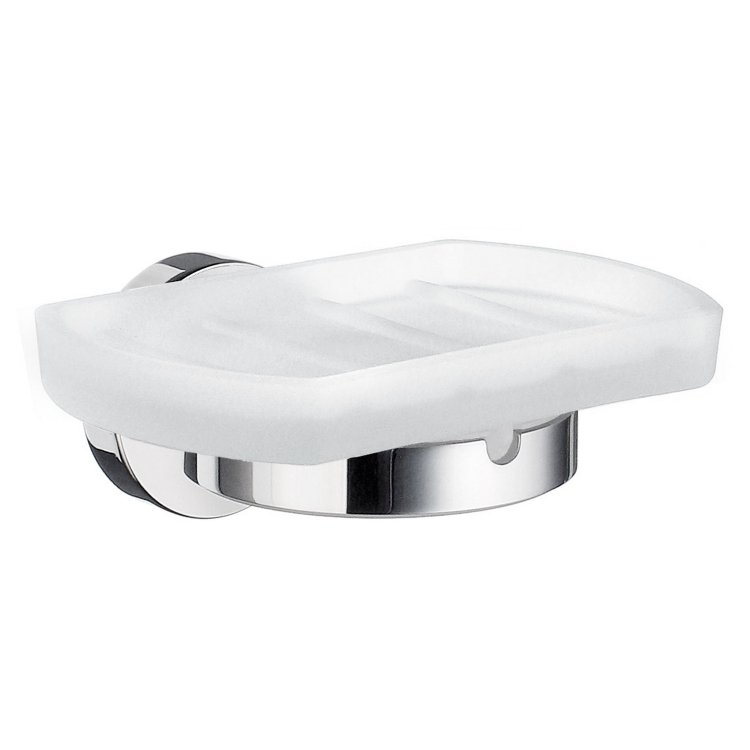 Smedbo Home Polished Chrome Holder with Glass Soap Dish