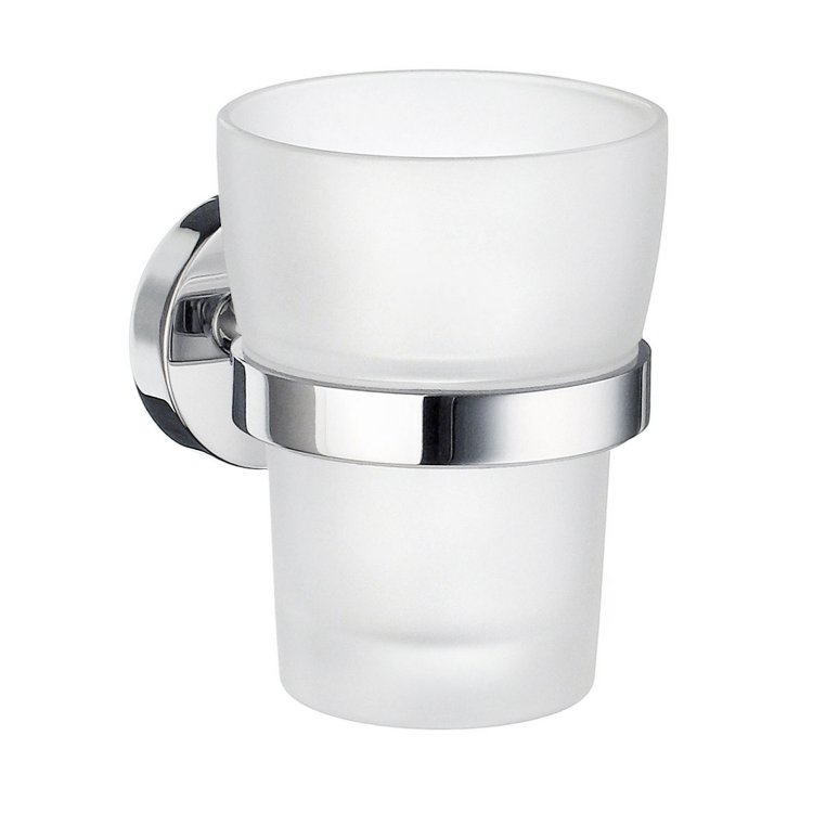 Smedbo Home Polished Chrome Holder with Glass Tumbler
