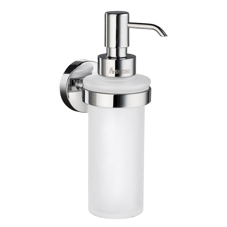Smedbo Home Polished Chrome Holder with Glass Soap Dispenser