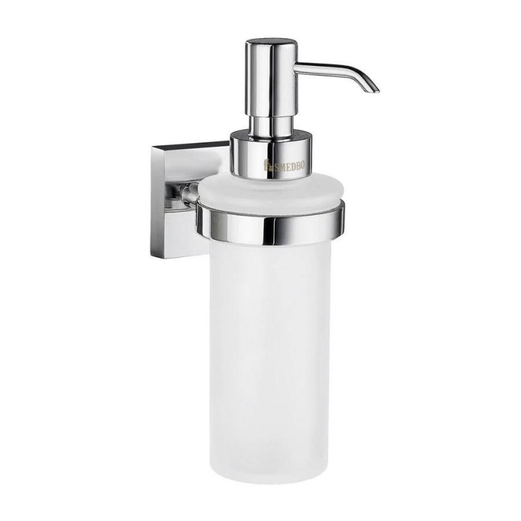Smedbo-House-Polished-Chrome-Holder-with-Glass-Soap-Dispenser