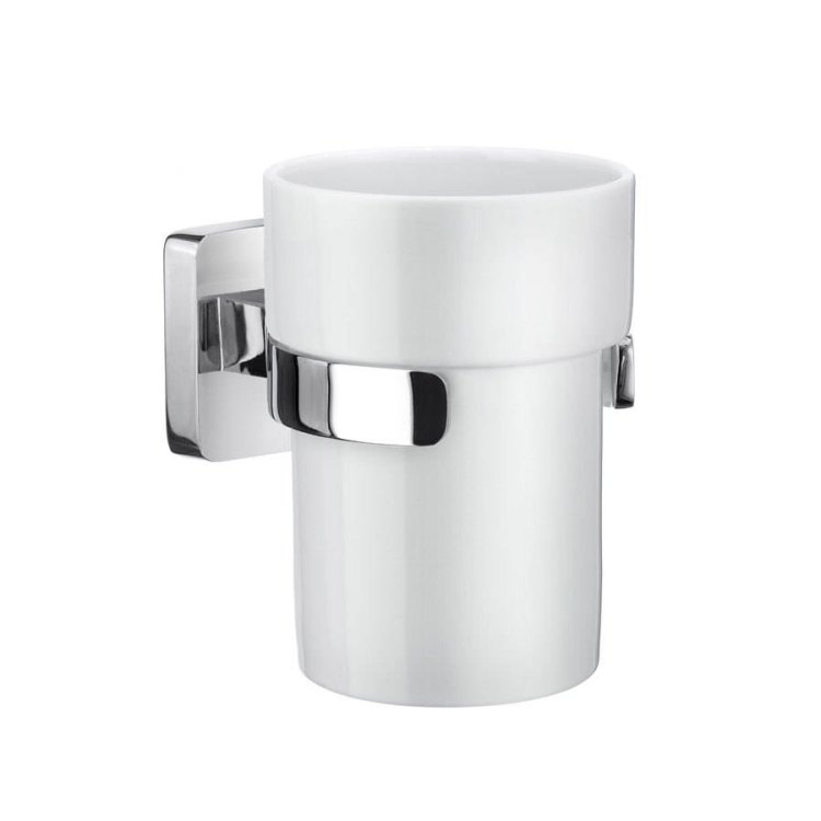 Smedbo-Ice-Polished-Chrome-Holder-with-Porcelain-Tumbler
