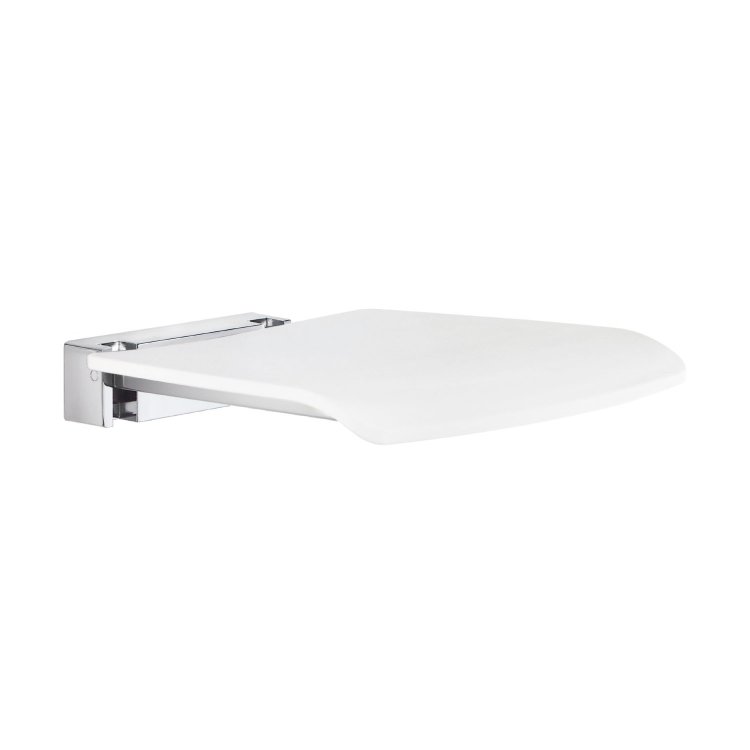 Smedbo Living White Folding Wall Mounted Shower Seat