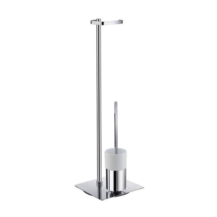 Smedbo-Outline-Square-Toilet-Roll-Holder-and-Brush-with-Porcelain-Container