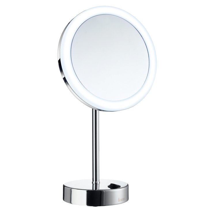 Smedbo Outline Chrome 5x Shaving and Makeup Mirror with LED