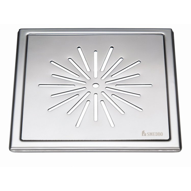 Smedbo Outline Polished Stainless Steel Floor Grating Star Pattern