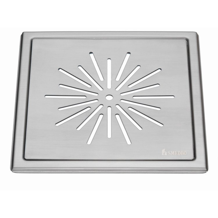 Smedbo Outline Brushed Stainless Steel Floor Grating Star Pattern