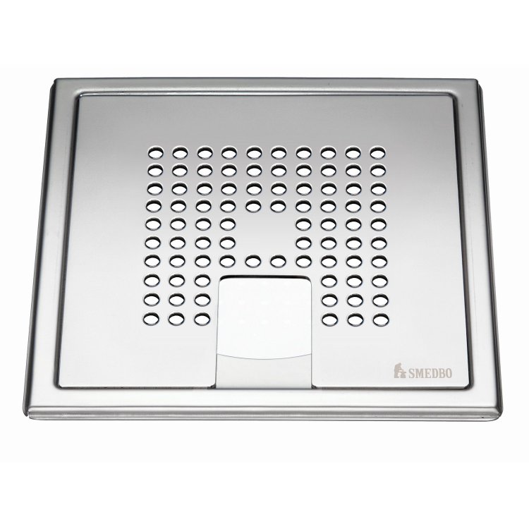 Smedbo Outline Polished Stainless Steel Floor Grating Square for Tub Pattern