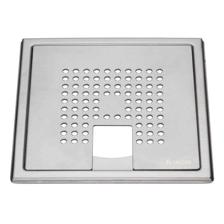 Smedbo Outline Brushed Stainless Steel Floor Grating Square for Tub Pattern