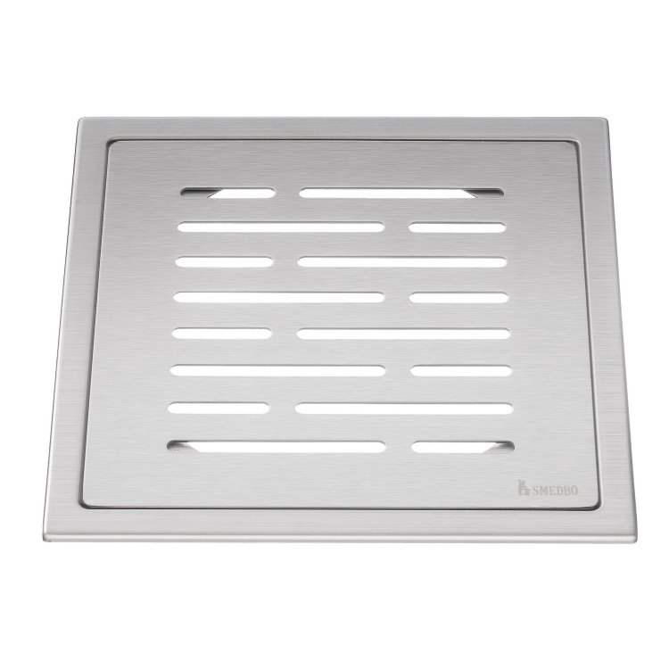 Smedbo Outline Brushed Stainless Steel Floor Grating Lines Pattern