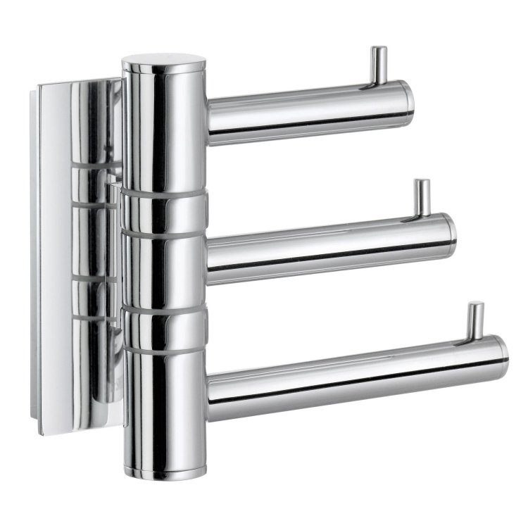 Smedbo Pool Polished Chrome Swing Arm Triple Hook