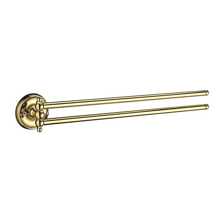 Smedbo-Villa-Polished-Brass-Swing-Arm-Towel-Rail