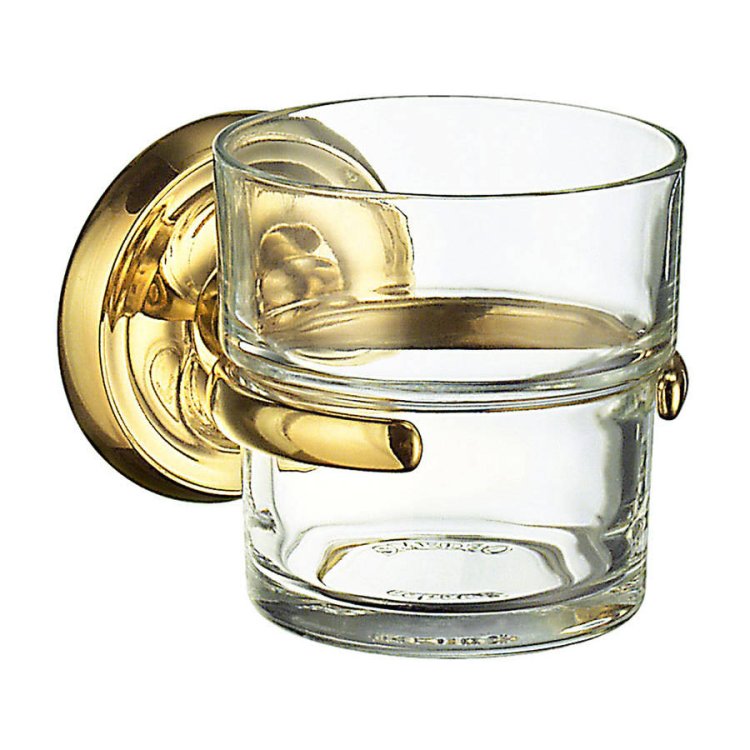 Smedbo-Villa-Polished-Brass-Holder-with-Tumbler