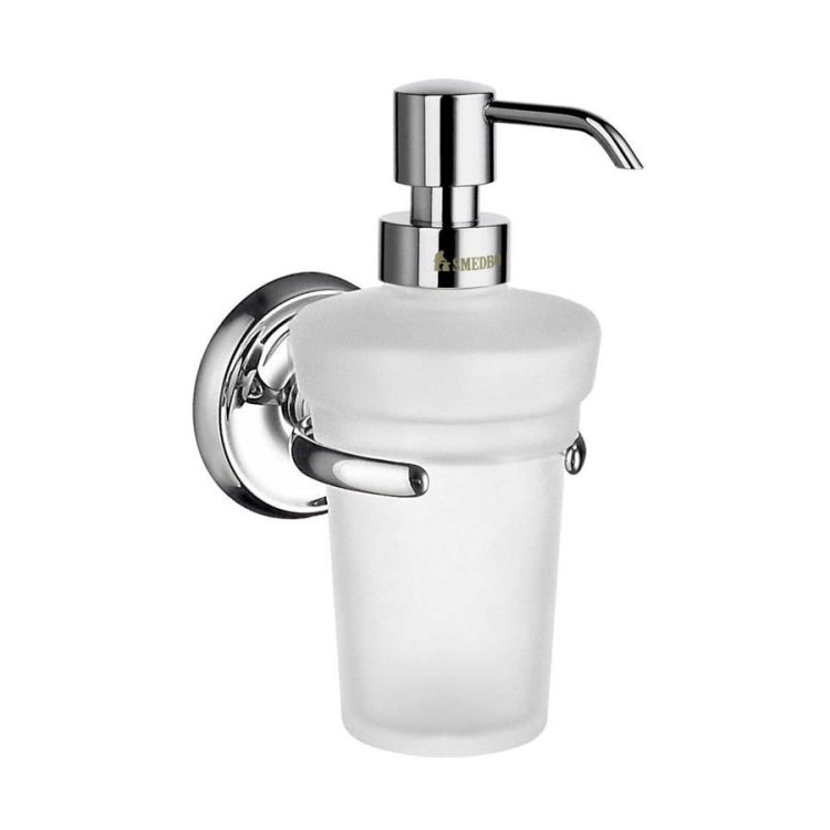 Smedbo-Villa-Polished-Chrome-Holder-with-Glass-Soap-Dispenser
