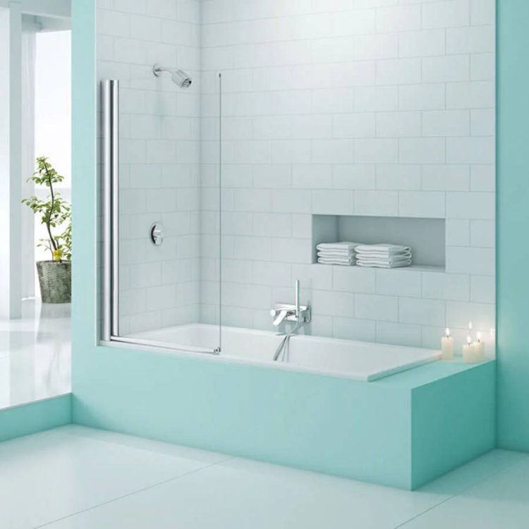 Merlyn SecureSeal 800 x 1500mm Single Panel Bath Screen-1