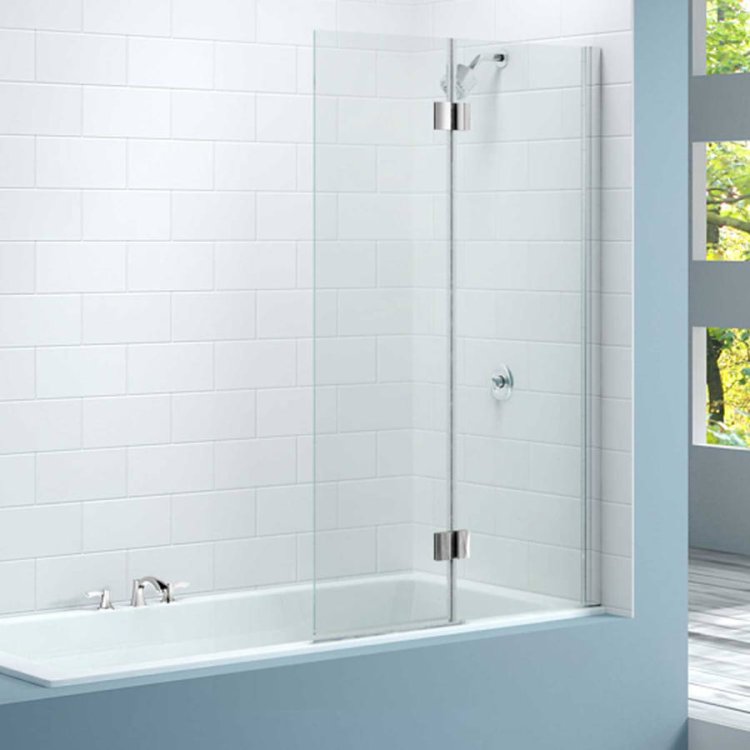 Merlyn 2 Panel Hinged Right Hand Bath Screen 900 x 1500mm-1