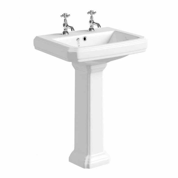 Kartell-Astley-600mm-2-Tap-Hole-Basin-&-Pedestal