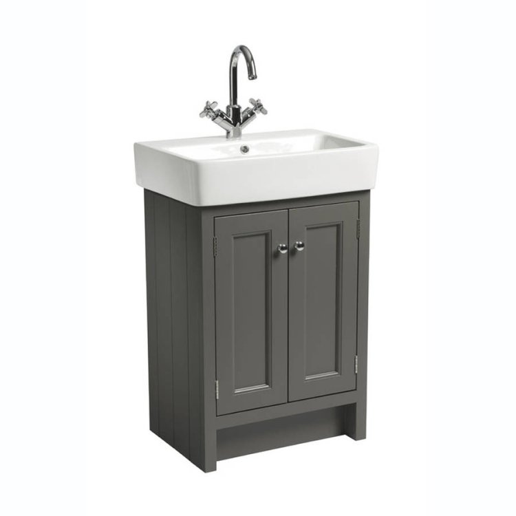 Roper Rhodes Hampton 575mm Pewter Freestanding Vanity Unit & Basin-1