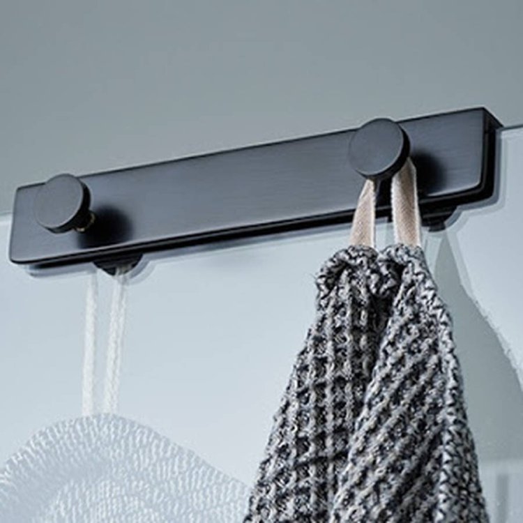 Miller Classic Matt Black Shower Door & Screen Fitting 4 Hook