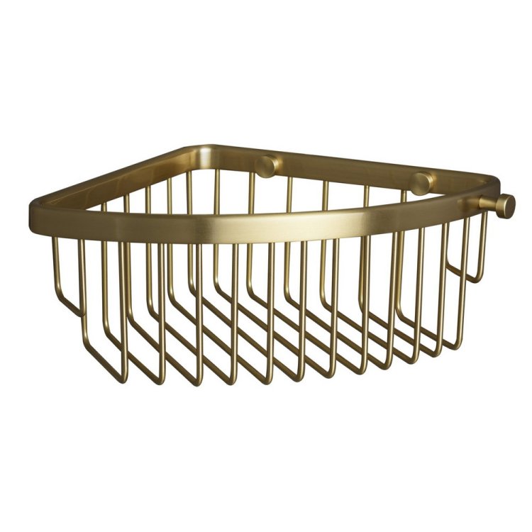 Miller Classic Brushed Brass Corner Soap Basket
