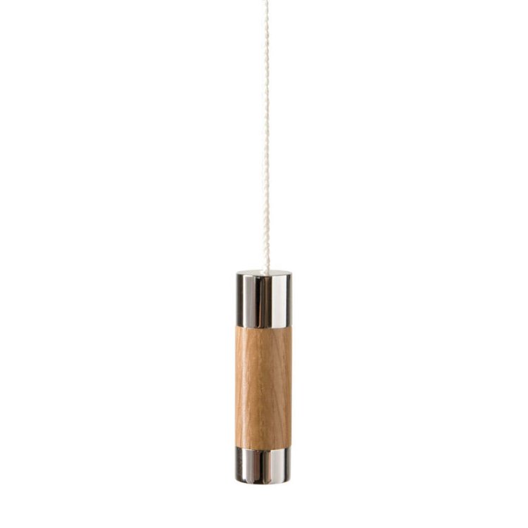 Miller Classic Chrome and Solid Natural Oak Cylindrical Light Pull