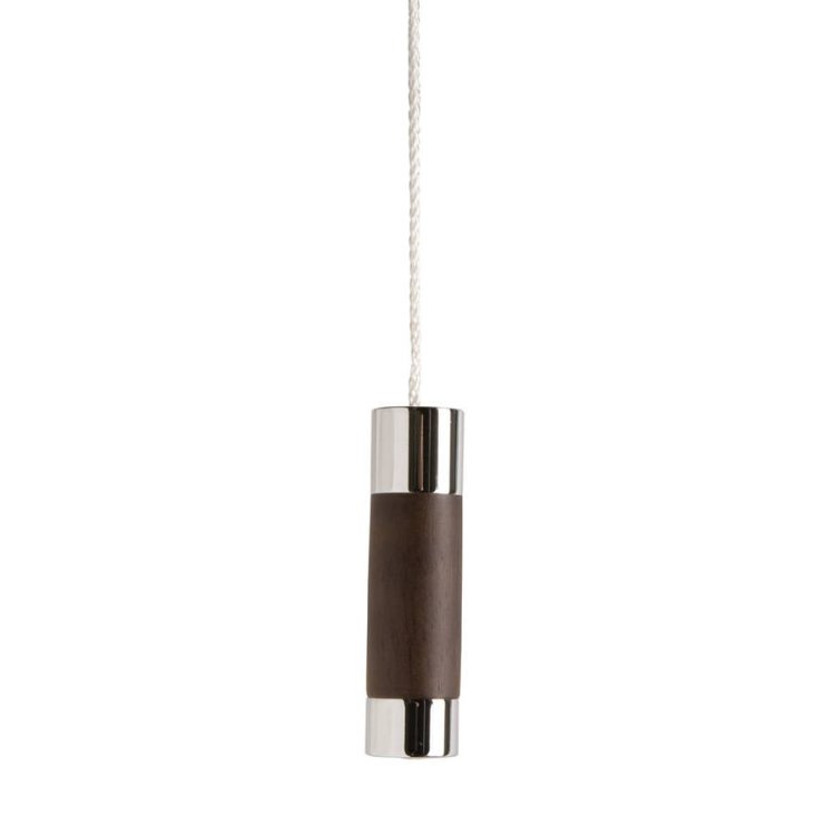 Miller Classic Chrome and Solid Dark Oak Cylindrical Light Pull