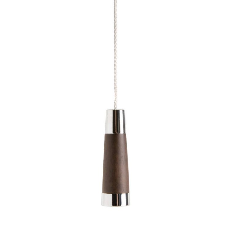 Miller Classic Chrome and Solid Dark Oak Conical Light Pull