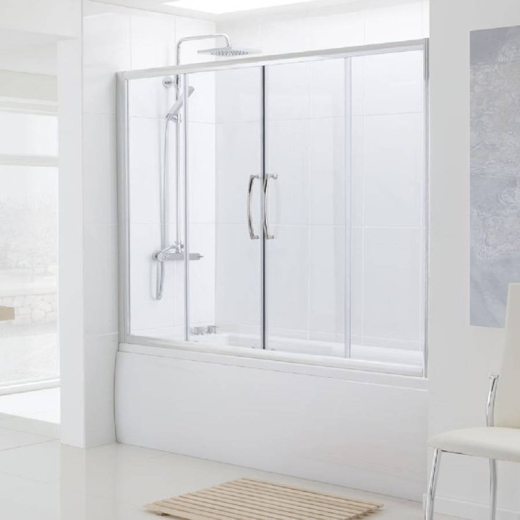 Lakes Classic 1700mm Semi-Framed Over Bath Double Slider Door