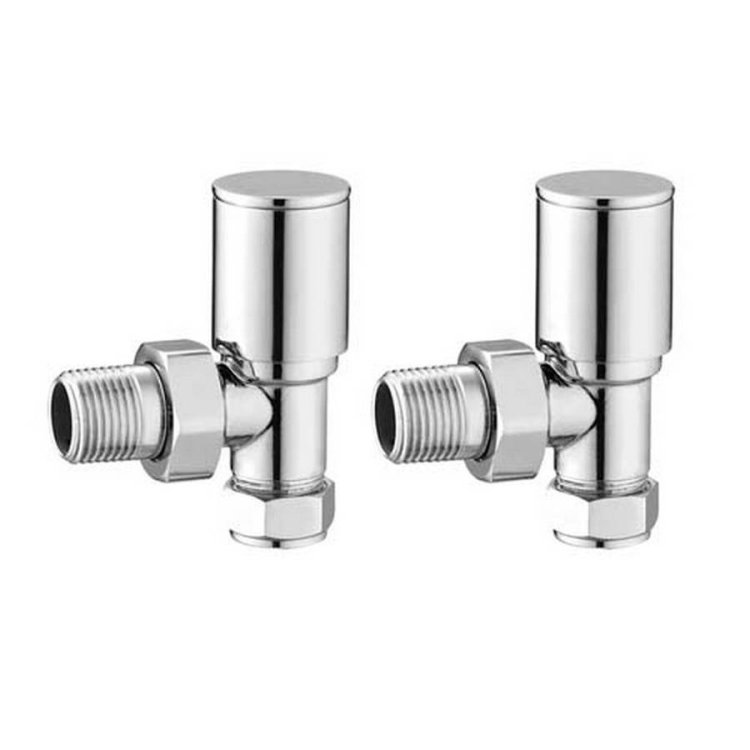 Redroom Chrome 15mm Angled Round Valve Pack