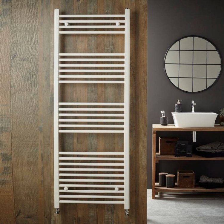 Redroom Elan Straight White 800 x 400mm Towel Radiator