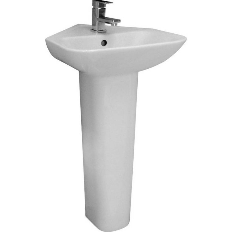 Essential Violet 450mm Corner Basin 1 Tap Hole