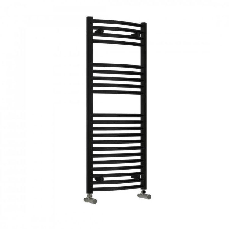 Reina Diva Black Curved 400 x 800mm Heated Towel Rail